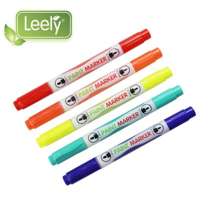 S00131 Double head plastic thick barrel paint permanent marker pen