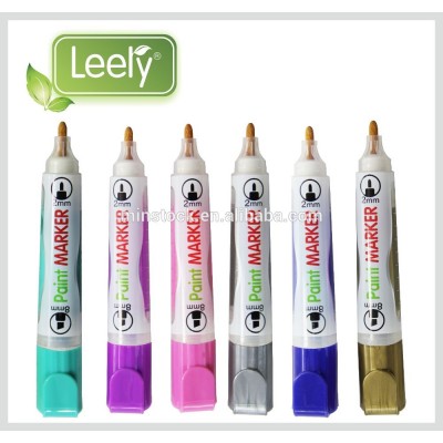 0018W Customized Plastic Barrel Multi-Colors Thick Double Head Waterproof Acrylic Paint Marker Pens for any surface